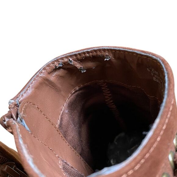 Carlos Santana Twilight Brown Suede Leather Boots Women's Size 6.5 Fringe Heel - Picture 12 of 14